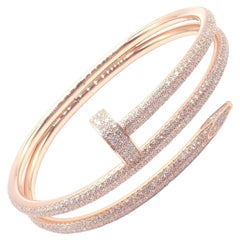 Cartier Juste Un Clou Diamond Rose Gold Nail Bangle Bracelet