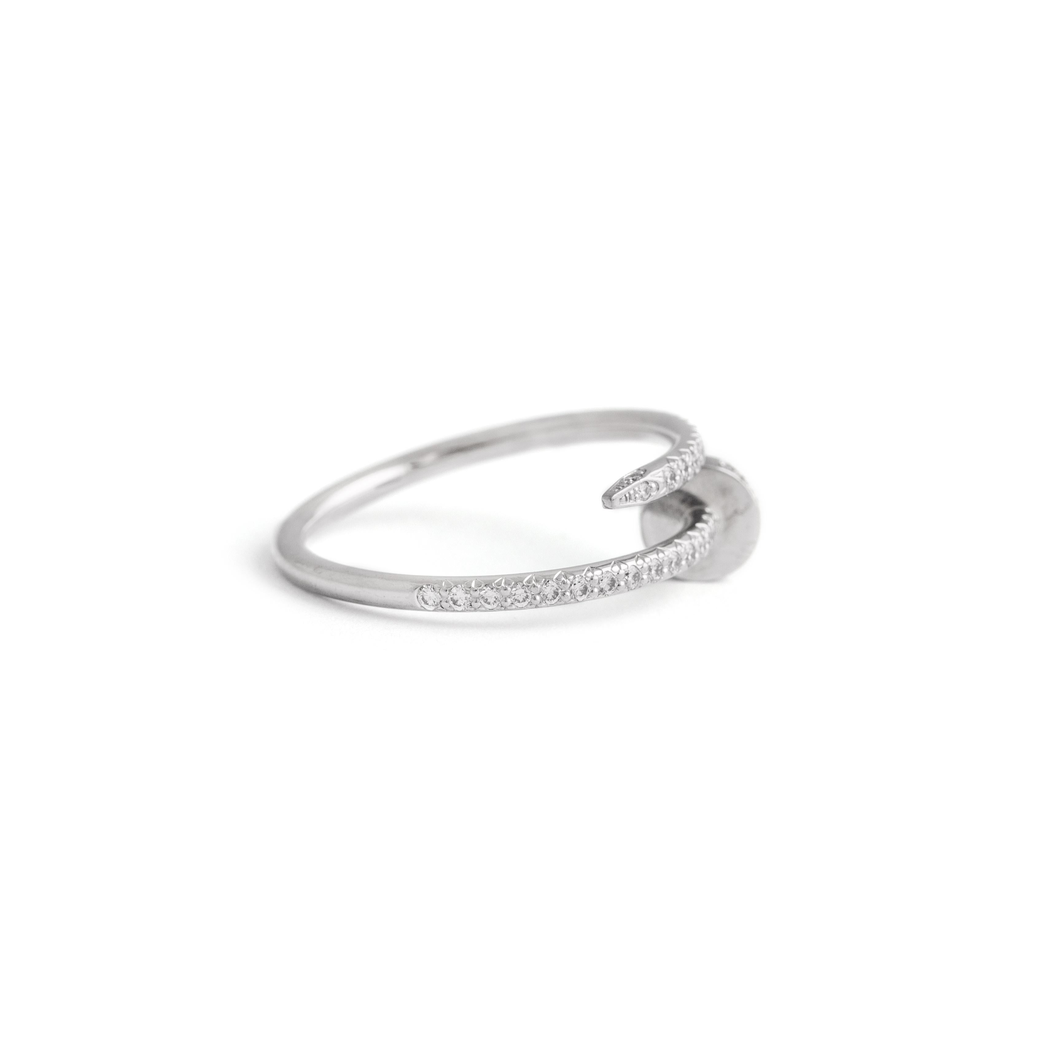 Round Cut Cartier Juste Un Clou Diamond White Gold 18k Ring