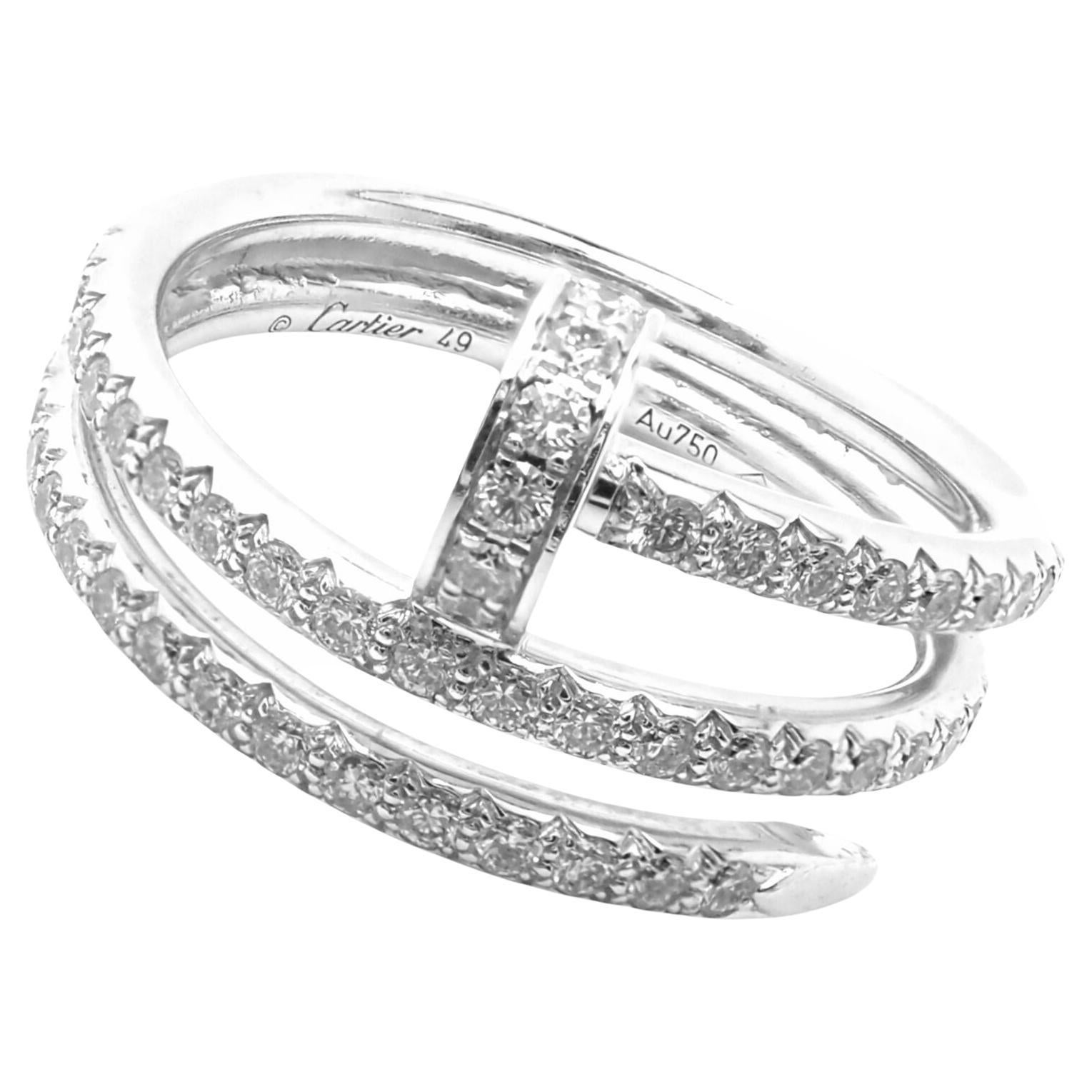 Cartier Juste un Clou Diamond White Gold Band Ring For Sale