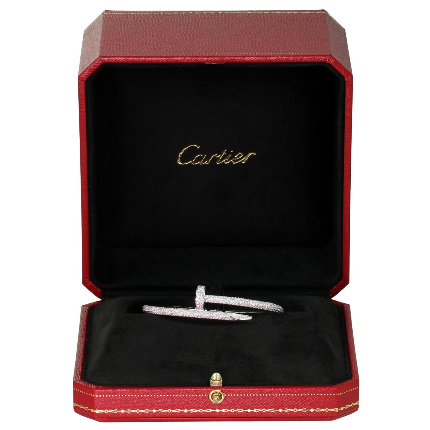 Cartier Juste Un Clou Diamant-Armband aus Weißgold (Brillantschliff) im Angebot