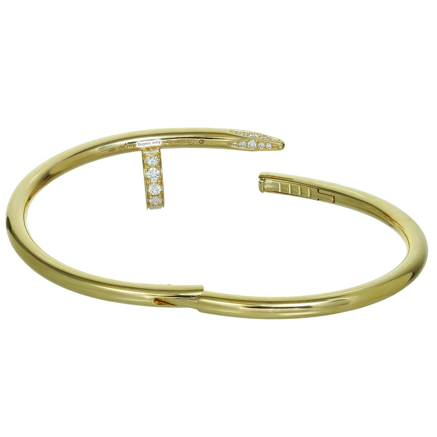 Cartier Juste un Clou Diamond Yellow Gold Bracelet. Sz.15 For Sale at ...
