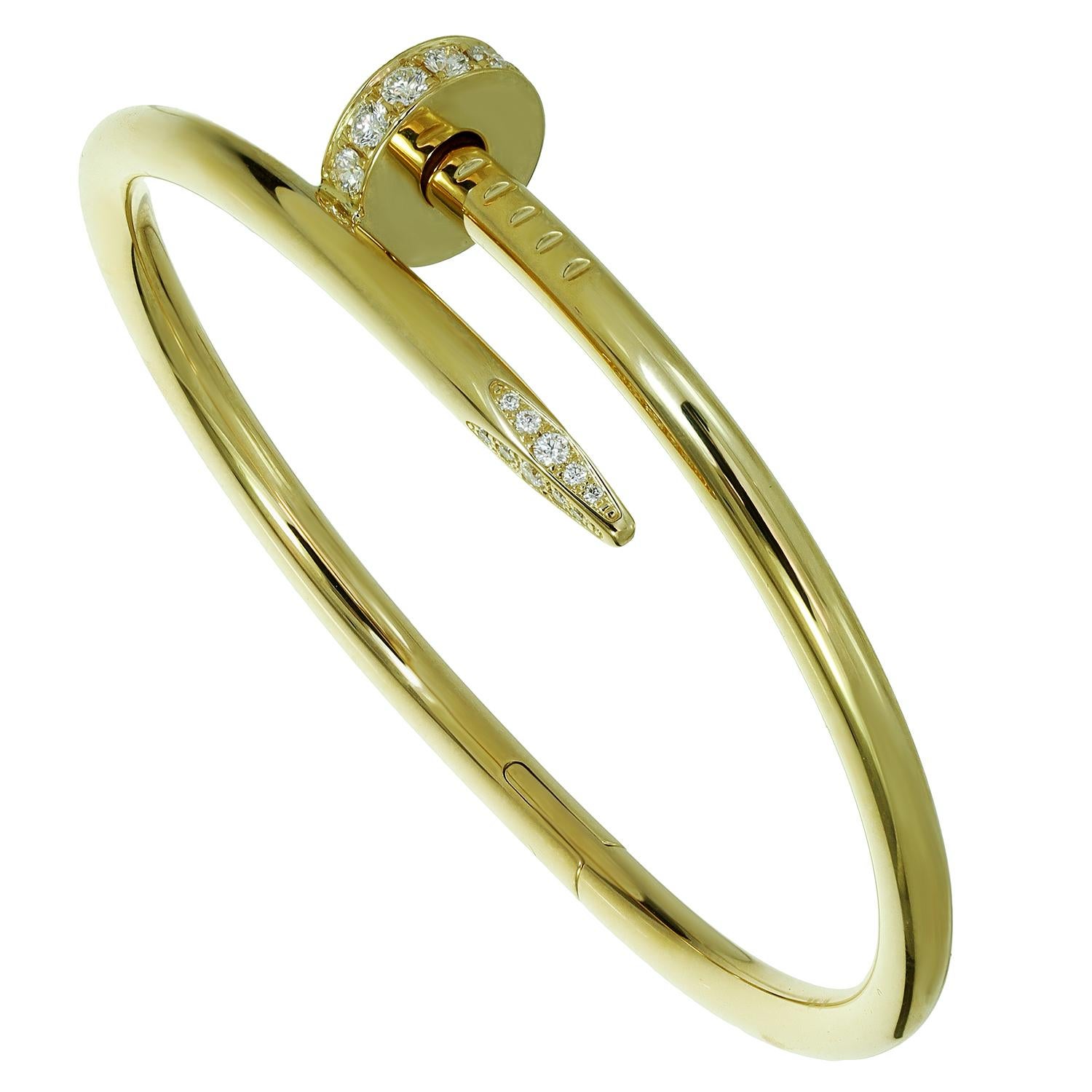 Cartier Juste un Clou Diamant-Armband aus Gelbgold. Sz.15 Damen