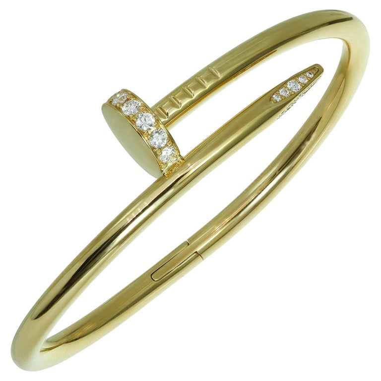 Cartier Juste un Clou Diamant-Armband aus Gelbgold. Sz.15 im Angebot bei  1stDibs