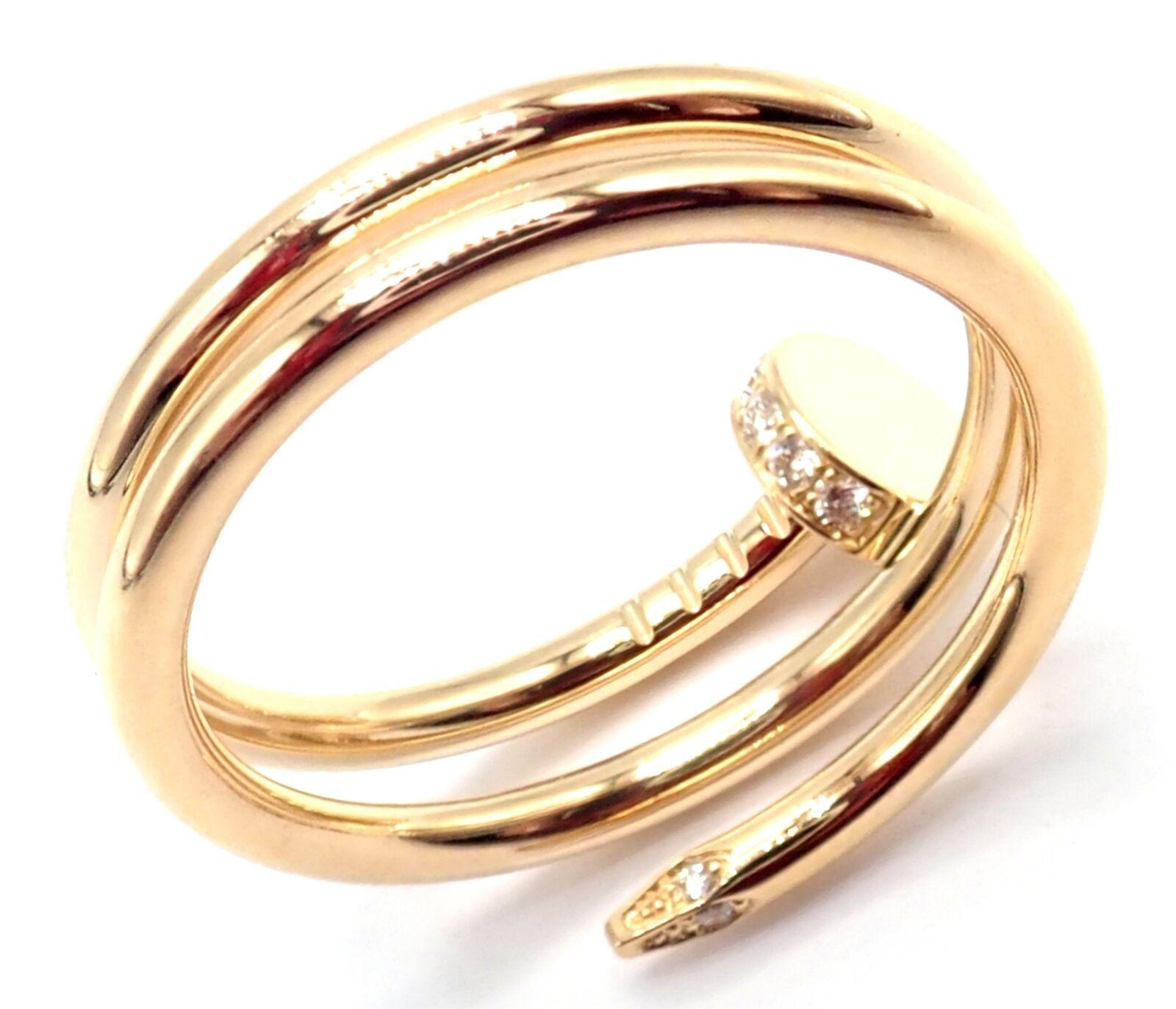 Cartier Juste un Clou Diamond Yellow Gold Nail Band Ring For Sale 5