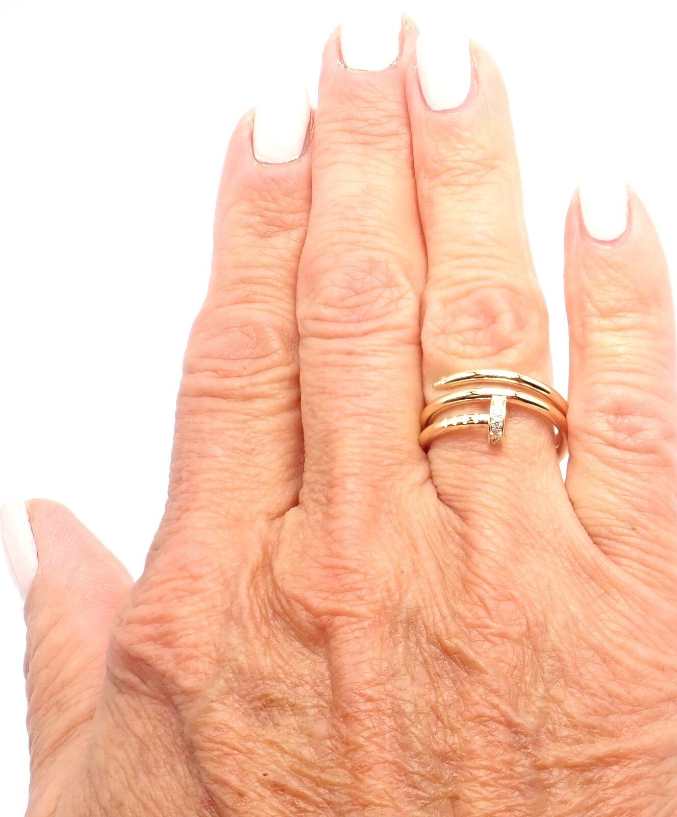 Cartier Juste un Clou Diamond Yellow Gold Nail Band Ring For Sale 1