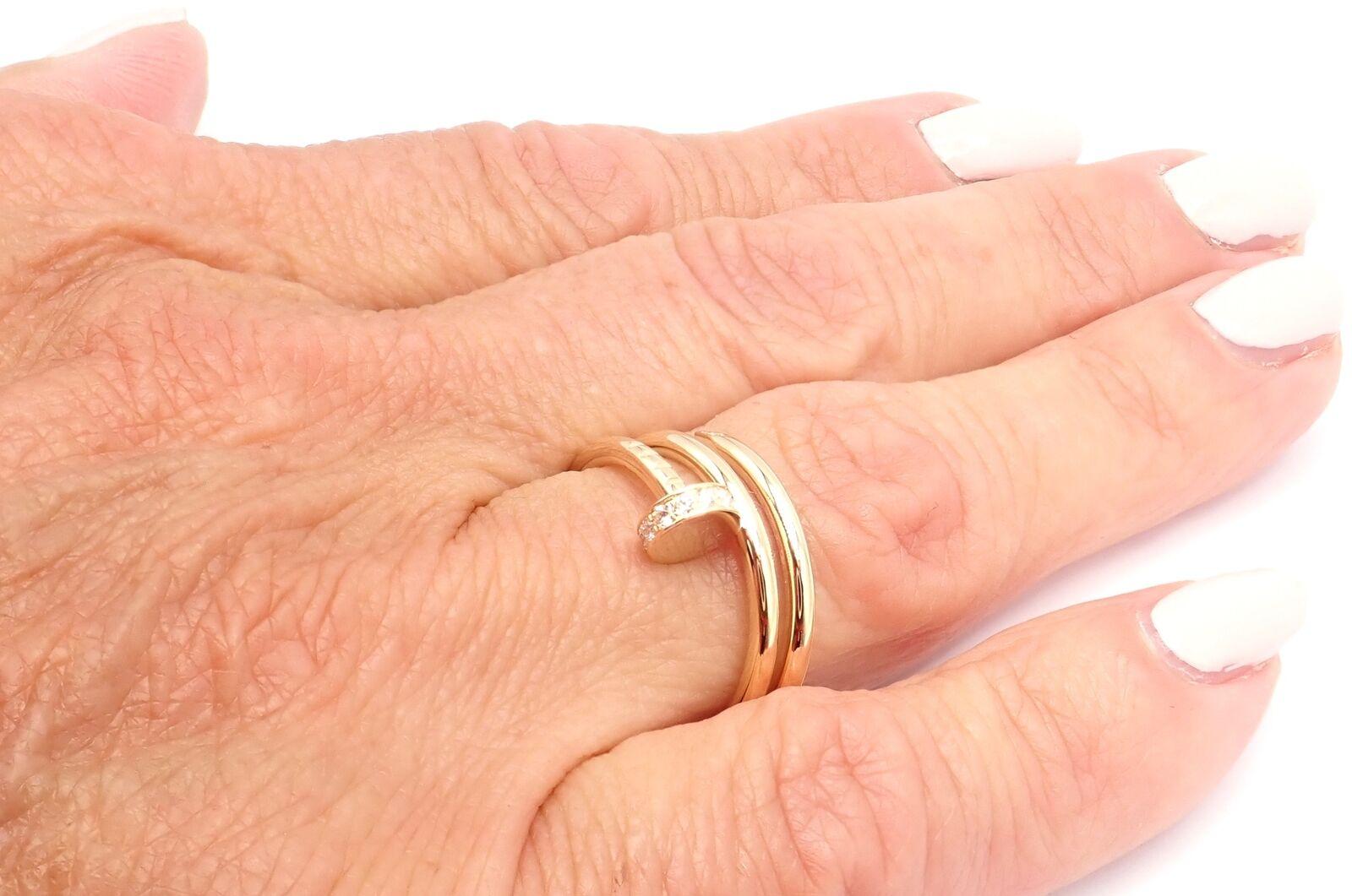 Cartier Juste un Clou Diamond Yellow Gold Nail Band Ring For Sale 2