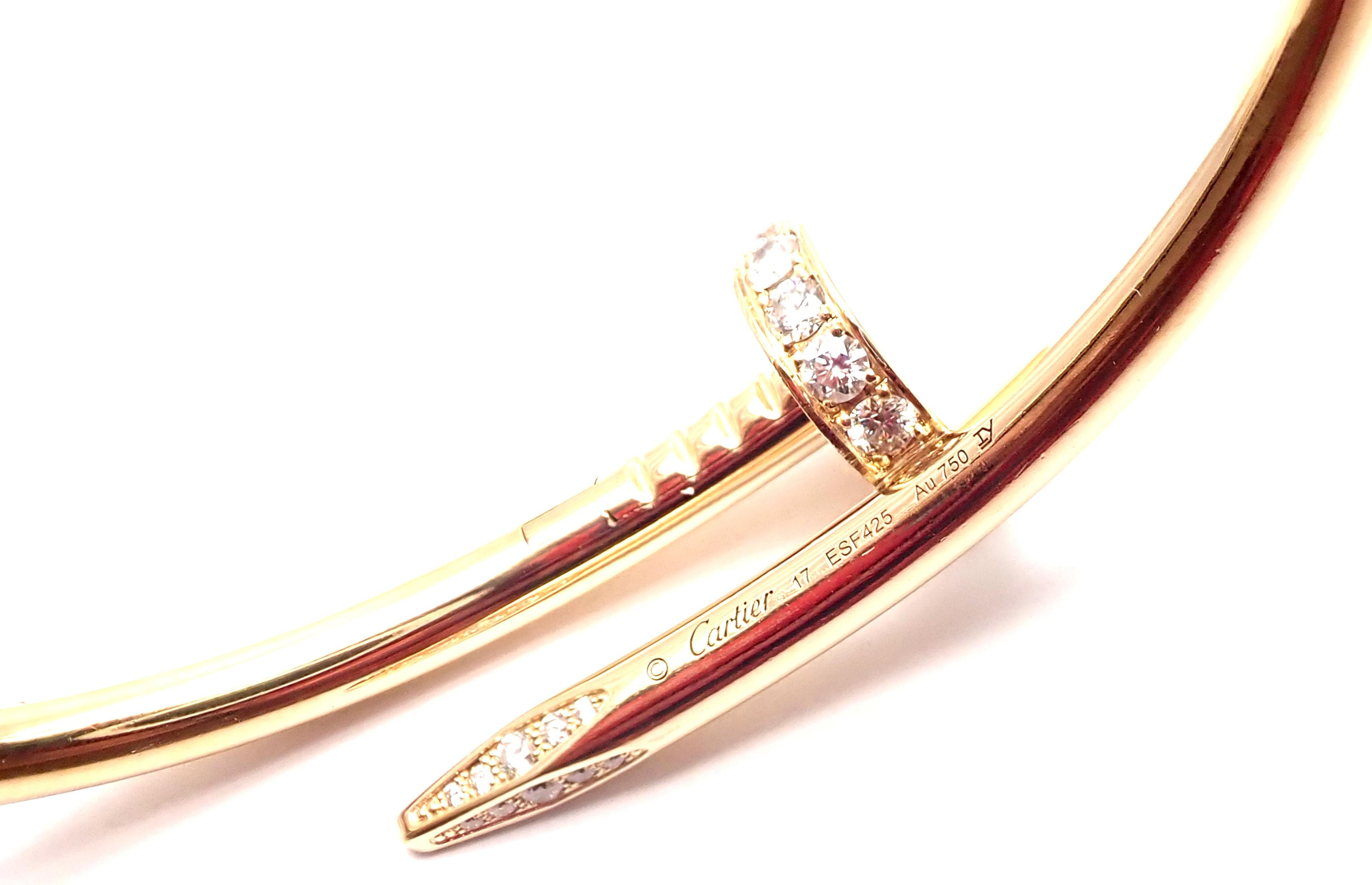 Cartier Juste un Clou Diamond Yellow Gold Bangle Bracelet 1
