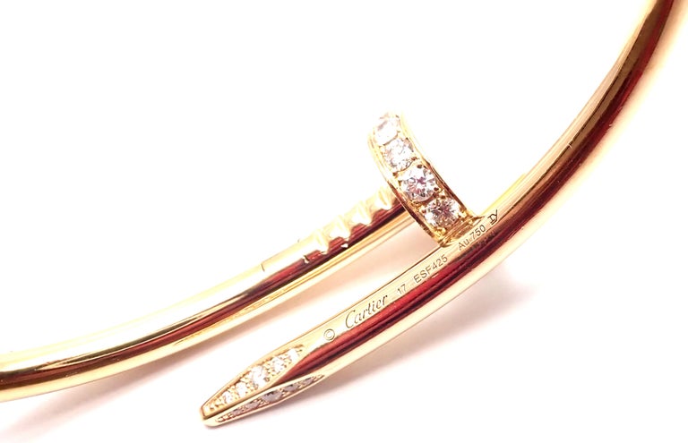 Cartier 18K Yellow Gold Juste Un Clou Bracelet Nail Bangle Hinged Bracelet  #D157