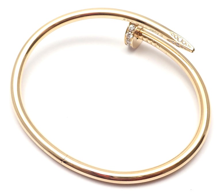 Cartier Juste un Clou Diamond Yellow Gold Nail Bangle Bracelet at