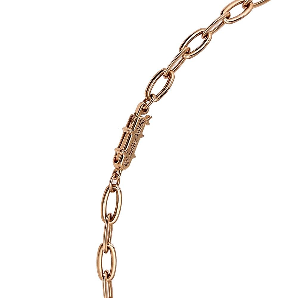 Cartier Juste un Clou Diamonds 18K Rose Gold Chain Necklace In Good Condition In Dubai, Al Qouz 2