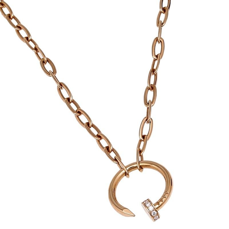 Women's Cartier Juste un Clou Diamonds 18K Rose Gold Chain Necklace