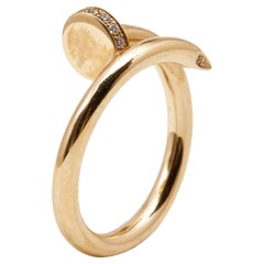 Cartier Juste Un Clou Diamonds 18k Rose Gold Ring Size 57