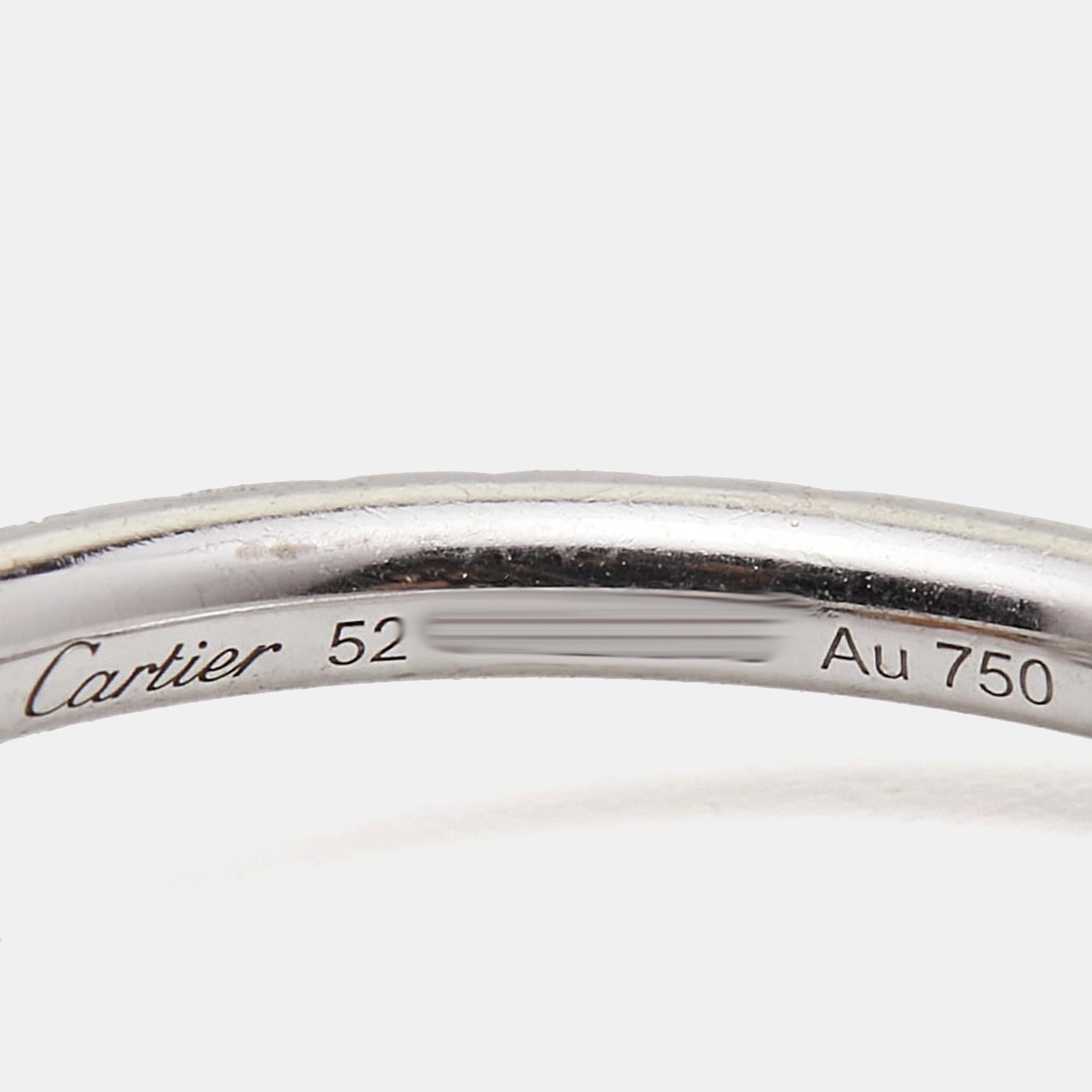 Uncut Cartier Juste Un Clou Diamonds 18k White Gold Ring Size 52