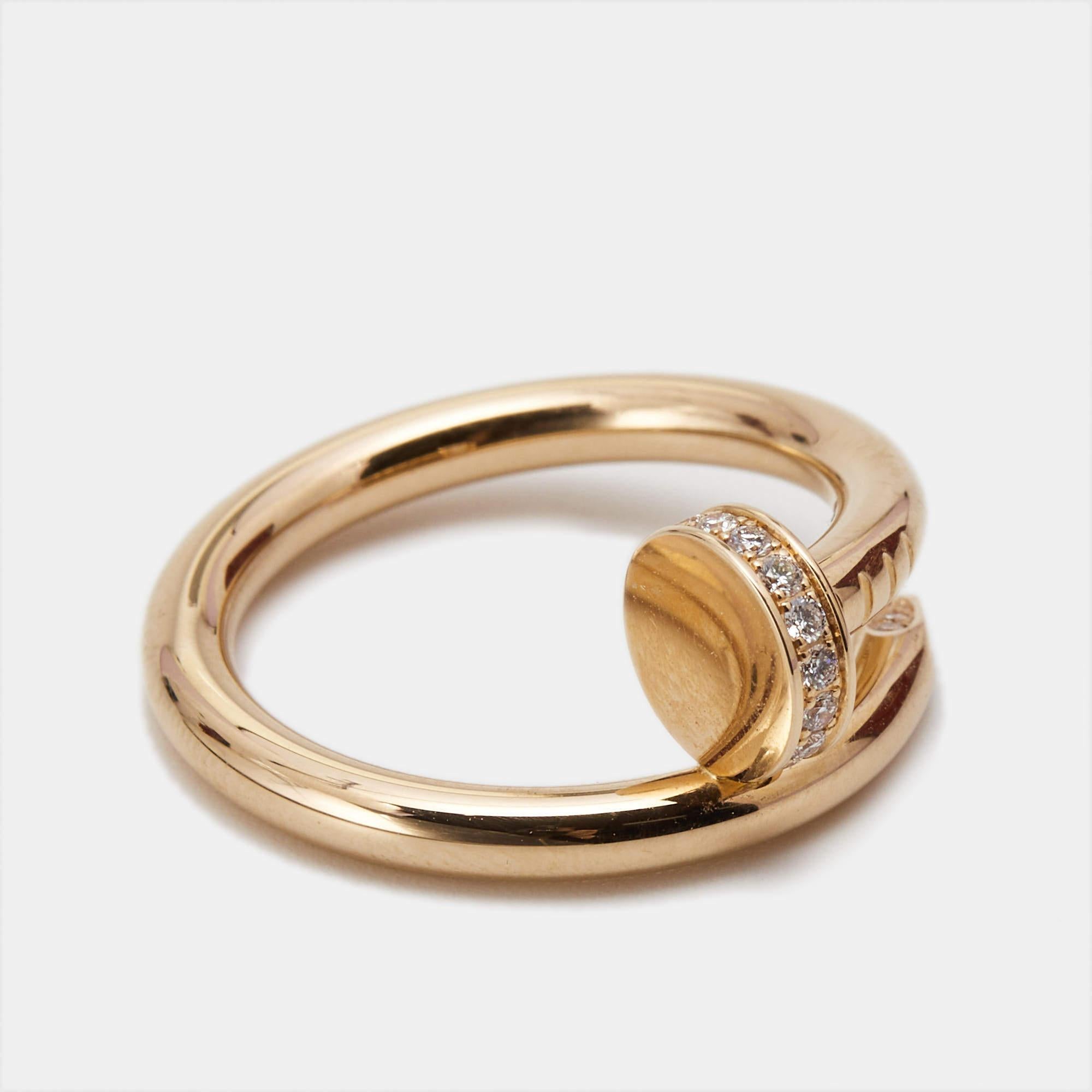 Cartier Juste Un Clou Diamanten 18k Gelbgold Ring Größe 52 (Zeitgenössisch) im Angebot