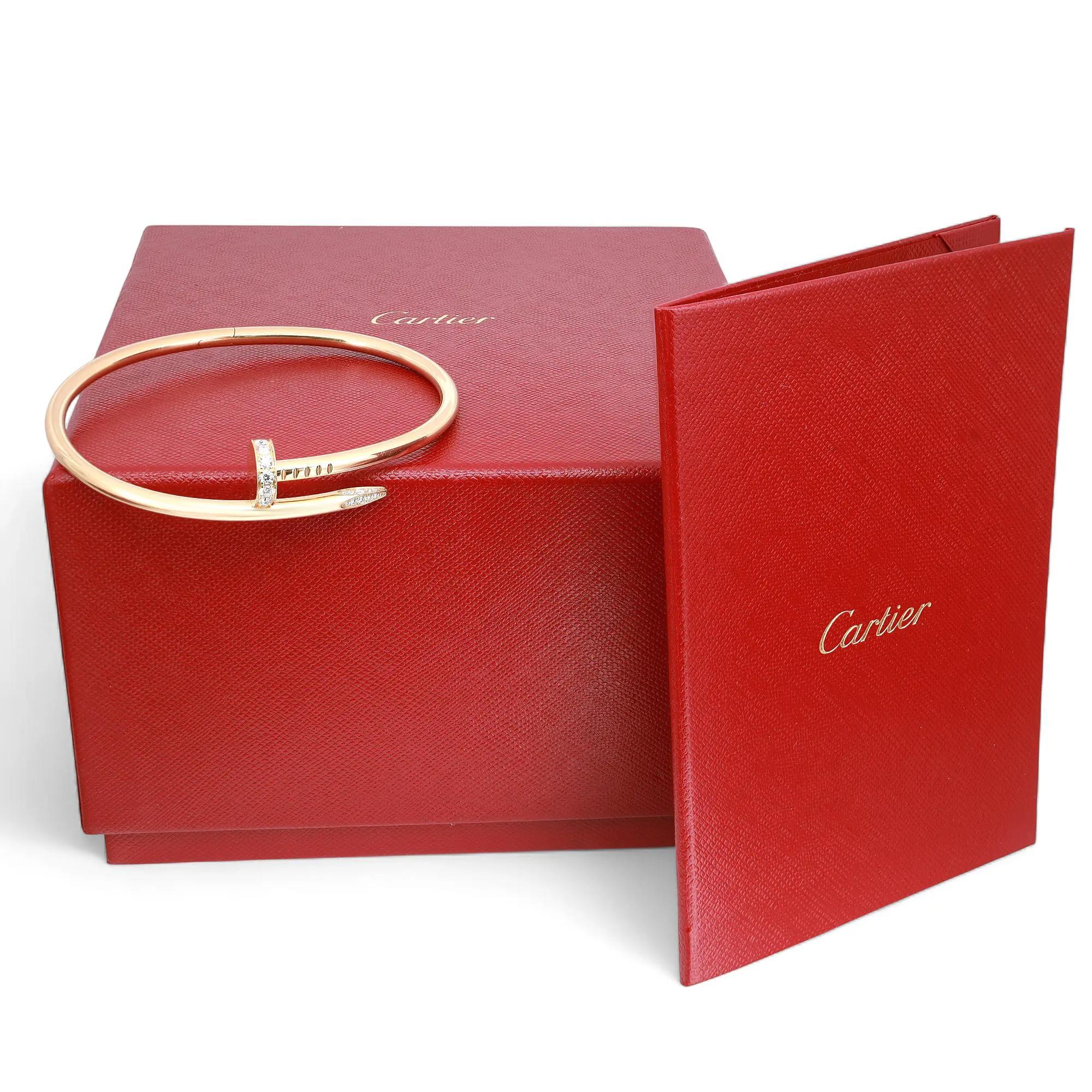Cartier Juste Un Clou Diamonds Bracelet Classic Model 18K Yellow Gold Size 19 im Zustand „Hervorragend“ im Angebot in New York, NY