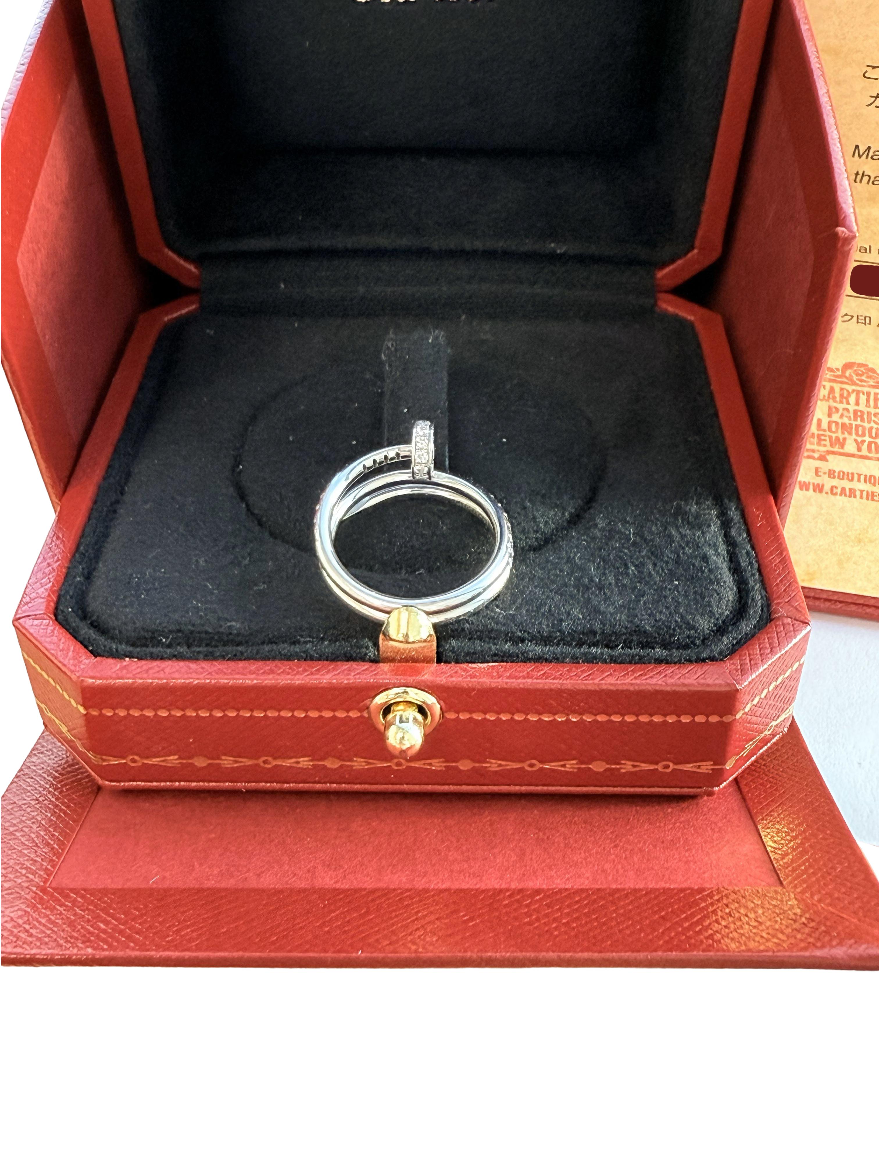 Cartier Juste un Clou Double Half-Paved 0.59ct Brilliant-Cut Diamond Ring en venta 4