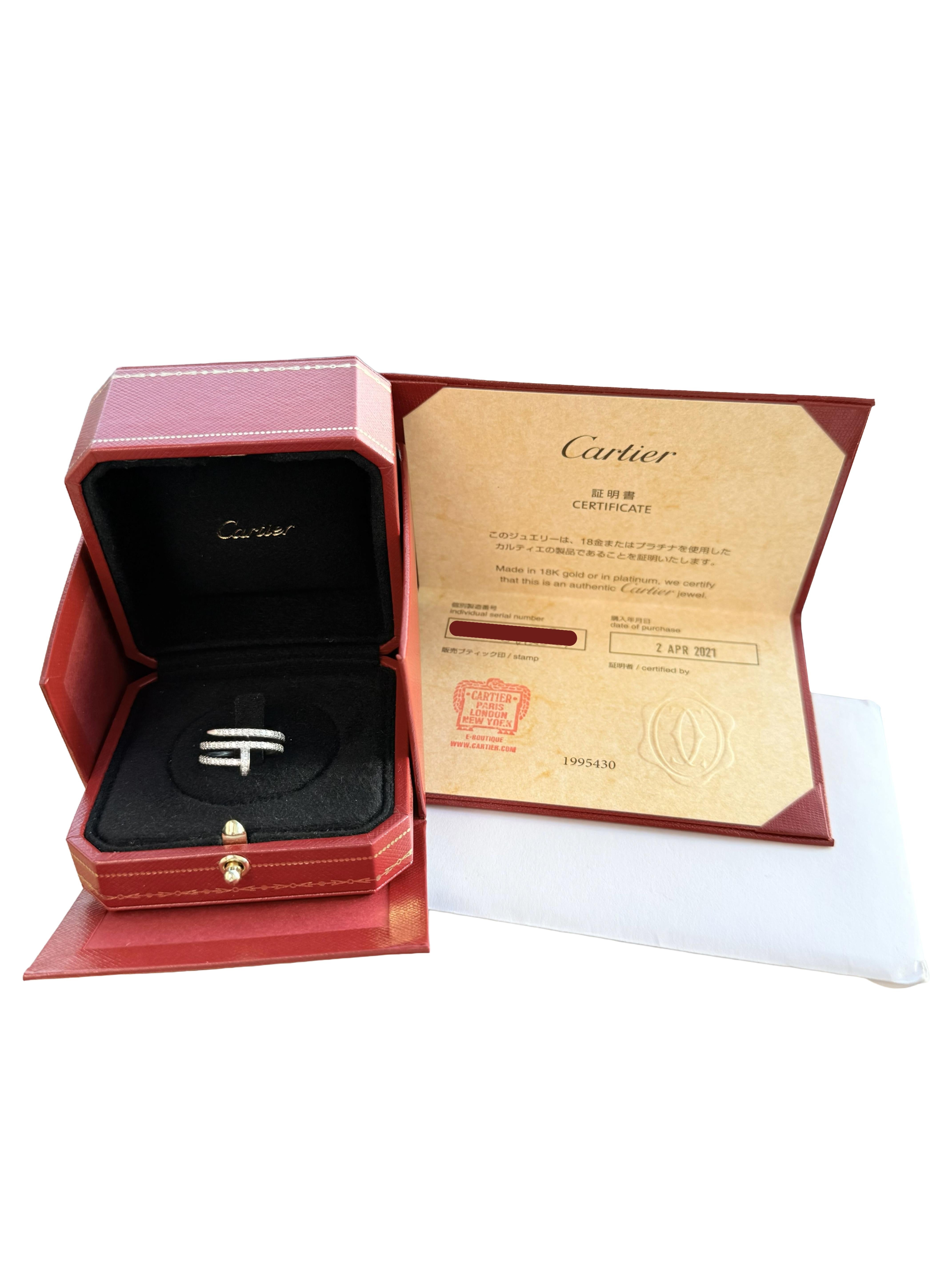 Cartier Juste un Clou Double Half-Paved 0.59ct Brilliant-Cut Diamond Ring en venta 1