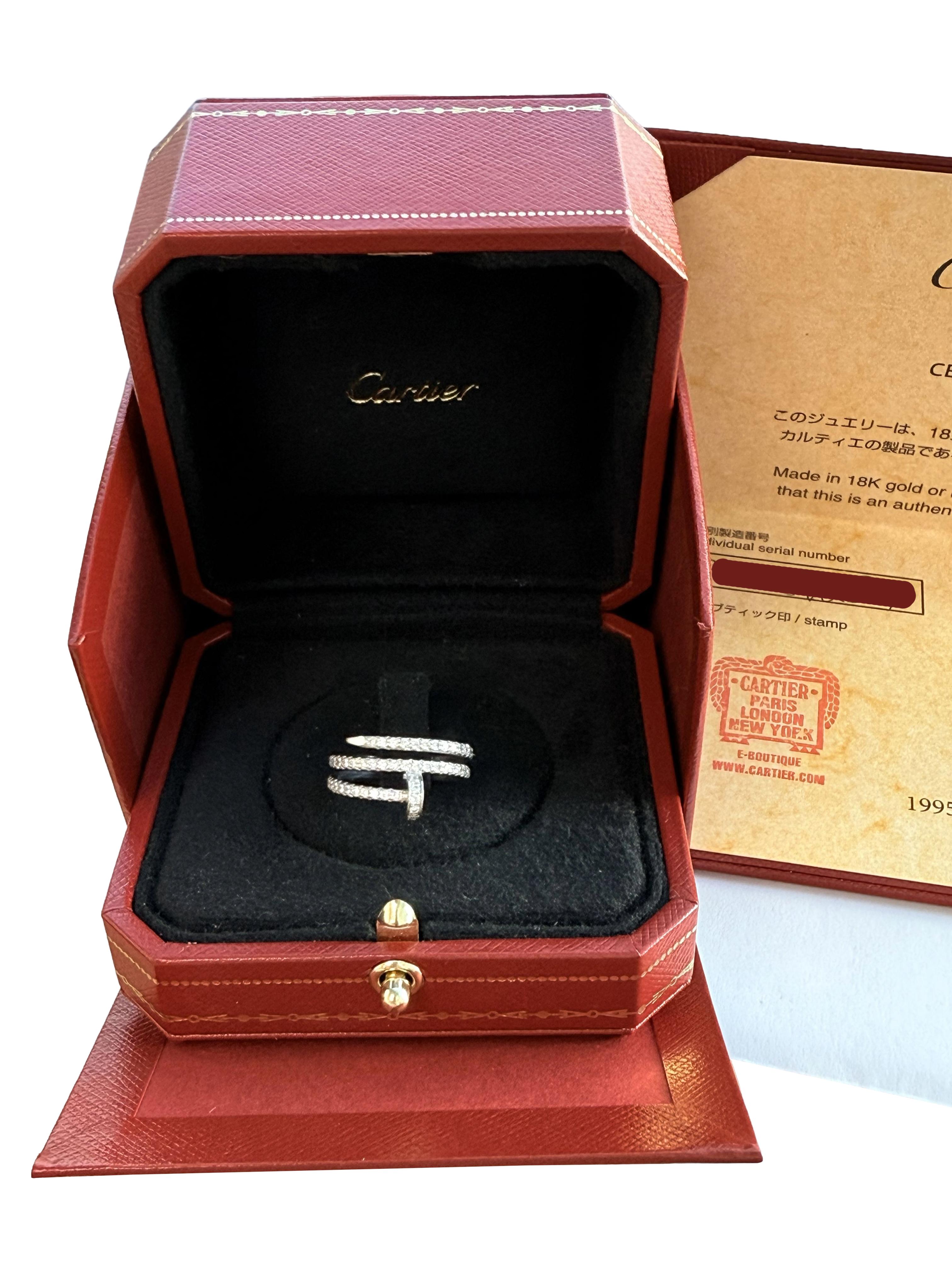 Cartier Juste un Clou Double Half-Paved 0.59ct Brilliant-Cut Diamond Ring en venta 2