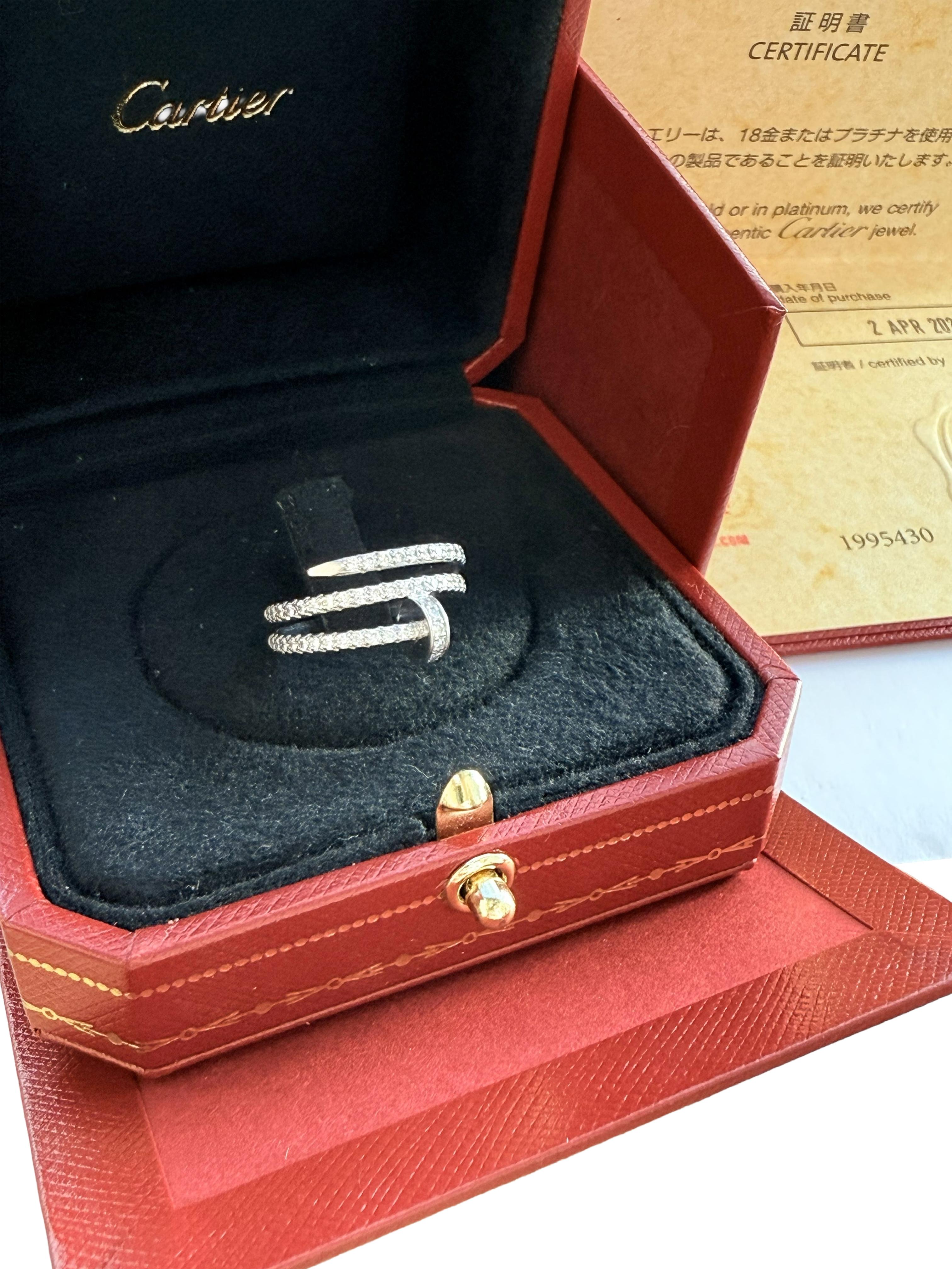 Cartier Juste un Clou Double Half-Paved 0.59ct Brilliant-Cut Diamond Ring en venta 3