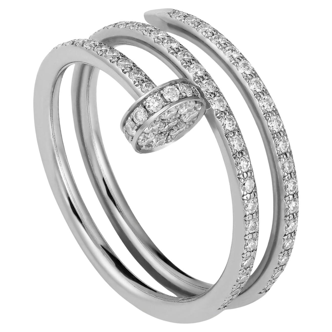 Cartier Juste un Clou Double Half-Paved 0.59ct Brilliant-Cut Diamond Ring en venta