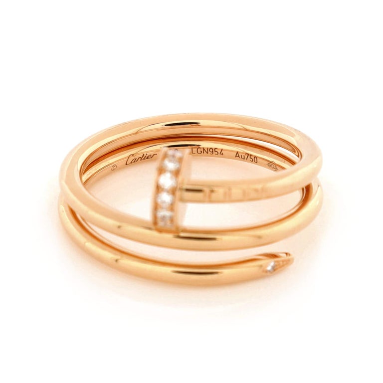 Cartier Juste un Clou Double Ring 18K Rose Gold and Diamonds Small at  1stDibs | anello cartier chiodo, anello chiodo cartier, juste un clou ring,  small model