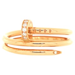 Cartier Juste un Clou Double Ring 18K Rose Gold and Diamonds Small