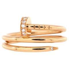 Cartier Juste un Clou Double Ring 18K Rose Gold and Diamonds Small