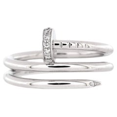 Cartier Juste un Clou Double Ring 18K White Gold and Diamonds Small