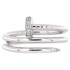 Cartier Bague double Juste un Clou en or blanc 18 carats et diamants, petite taille