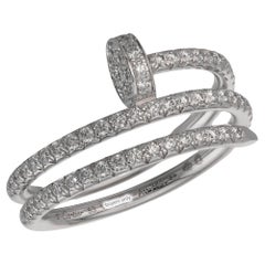 CARTIER Juste un Clou Half Pave Diamond White Gold Ring