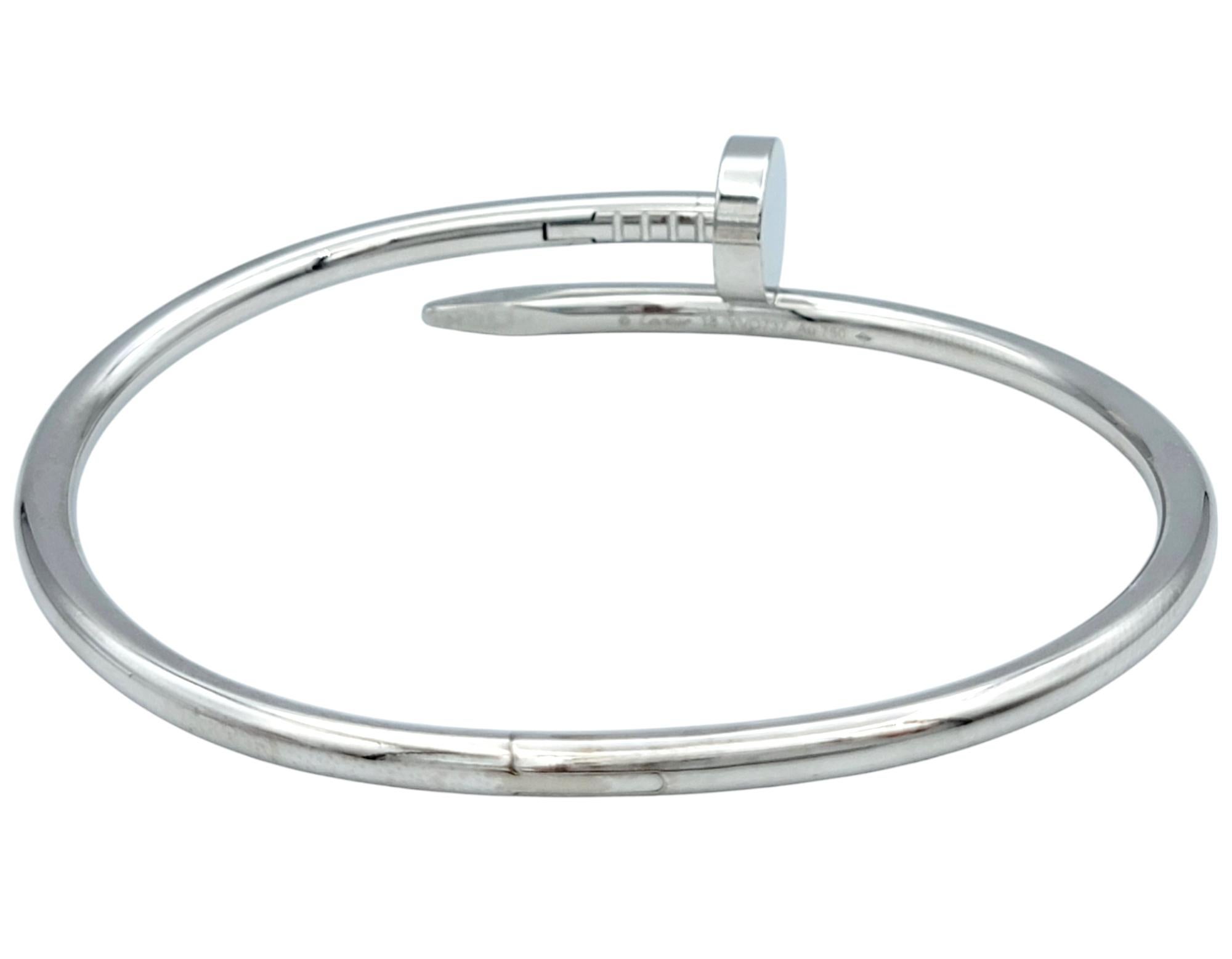 Cartier Juste Un Clou Bracelet jonc à charnières en or blanc 18 carats, taille 18 Unisexe en vente