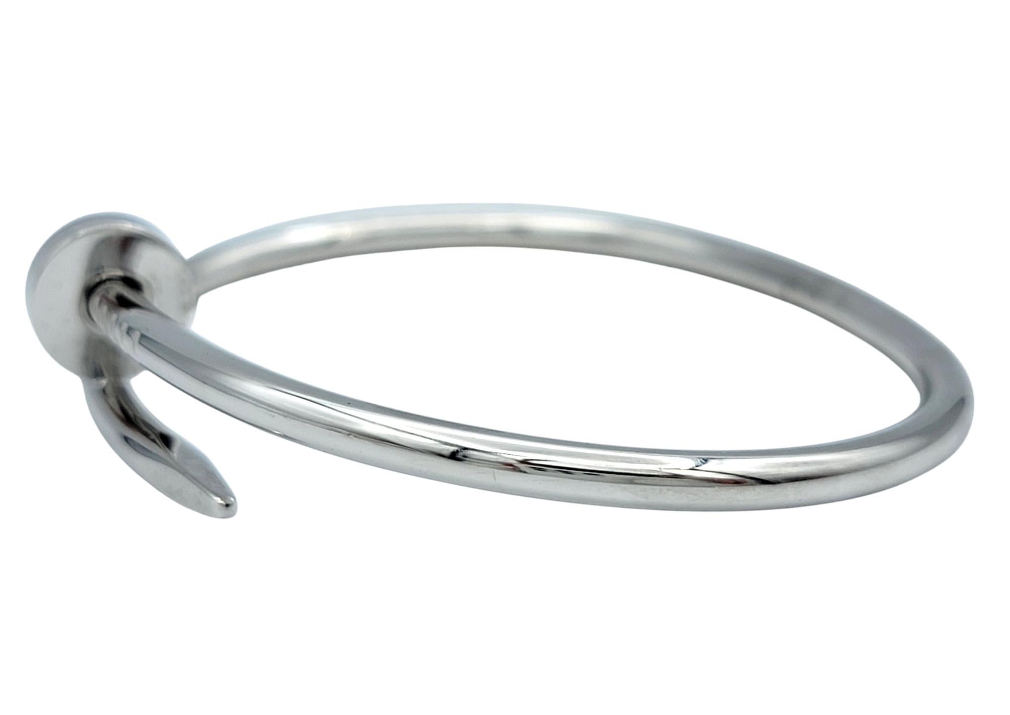 Cartier Juste Un Clou Bracelet jonc à charnières en or blanc 18 carats, taille 18 en vente 1