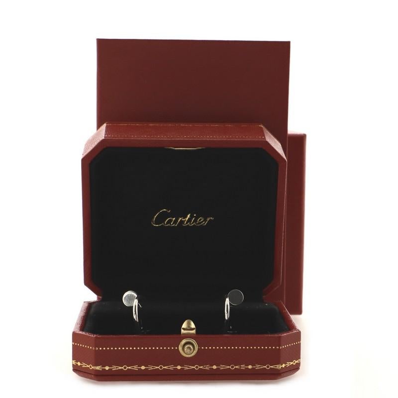Condition: Great. Minor wear throughout.
Accessories: No Accessories
Measurements: Height/Length: 16.45 mm, Width: 1.80 mm
Designer: Cartier
Model: Juste un Clou Hoop Earrings 18K White Gold Small
Exterior Color: Silver, White Gold
Item Number: