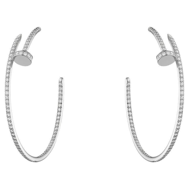 Cartier Juste un clou hoop earrings white gold paved diamonds