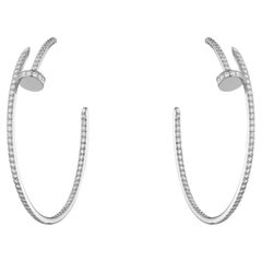 Cartier Juste un clou orecchini a cerchio oro bianco con pavé di diamanti
