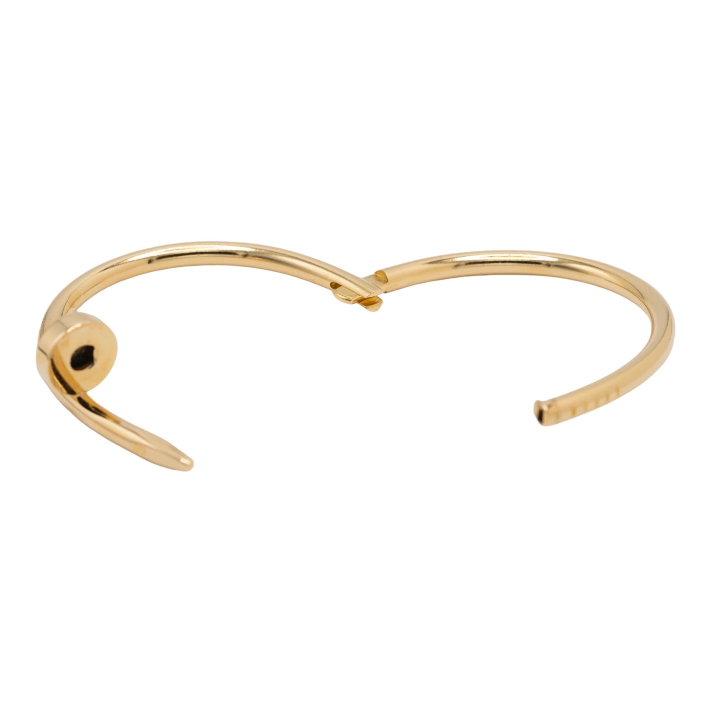Modern Cartier Juste Un Clou (Nail) 18-Karat Yellow Gold Bracelet In Stock