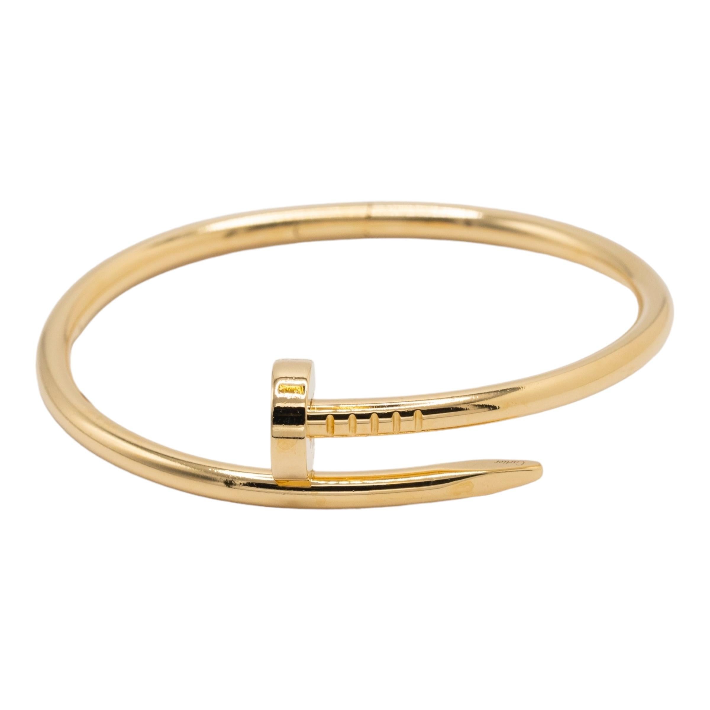 Cartier Juste Un Clou (Nail) 18-Karat Yellow Gold Bracelet In Stock In Excellent Condition In Boca Raton, FL