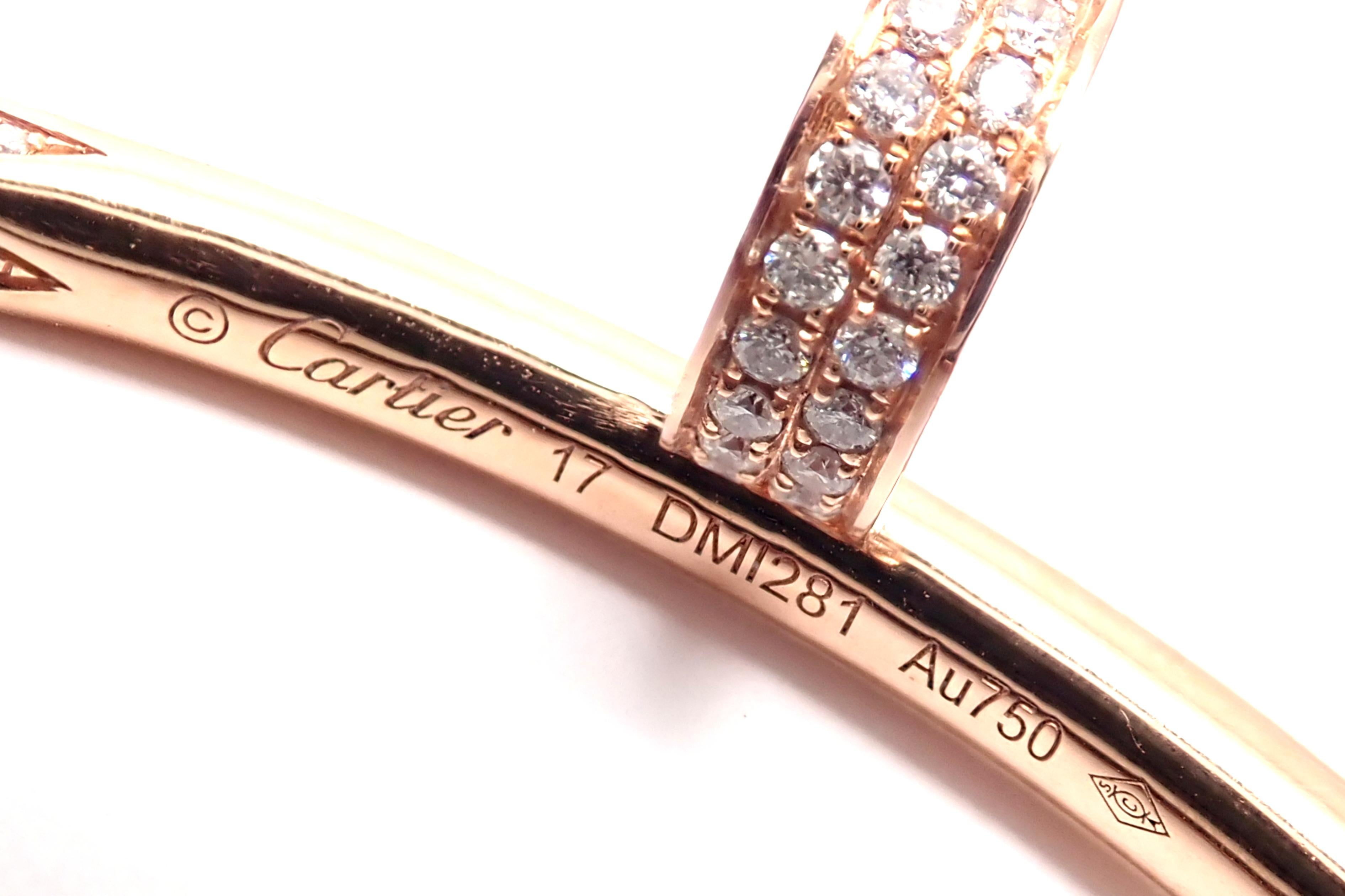 Cartier Juste Un Clou Nail 2.26 Carat Diamond Rose Gold Bangle Bracelet 5