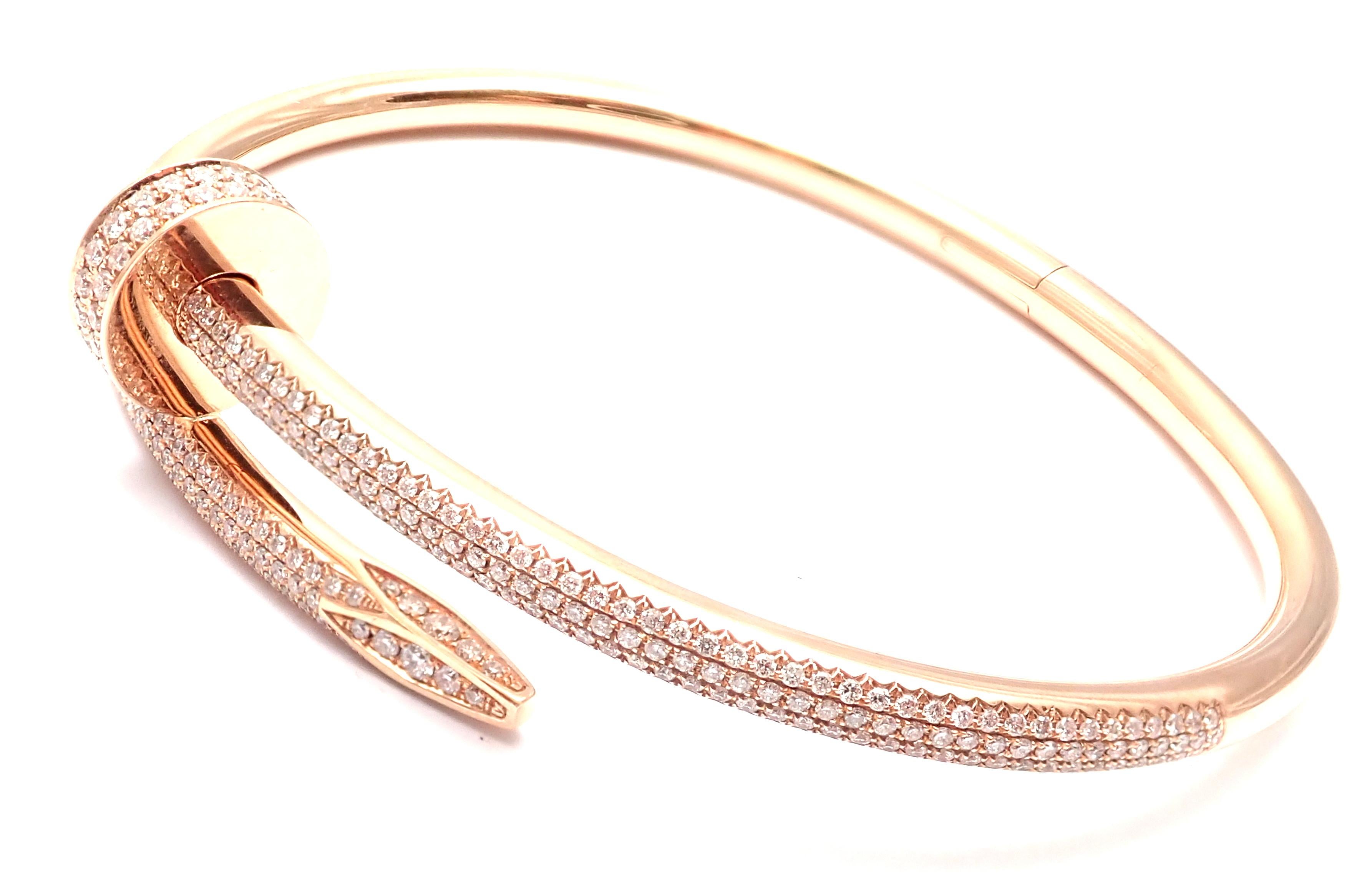 Cartier Juste Un Clou Nagel 2::26 Karat Diamant Rose Gold Armreif Armband im Zustand „Hervorragend“ in Holland, PA