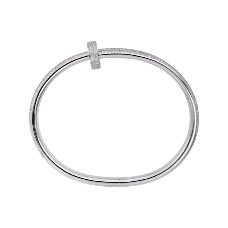 Cartier Juste Un Clou “Nail” Bracelet 18k White Gold and Diamonds For