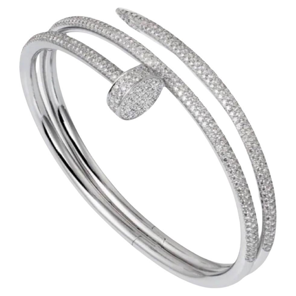 Cartier Juste Un Clou “Nail” Bracelet 18k White Gold and Diamonds