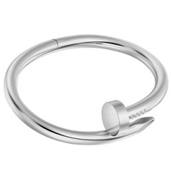 Cartier Juste un Clou Nail Bracelet Bangle Large Model 17 Size 18K White Gold