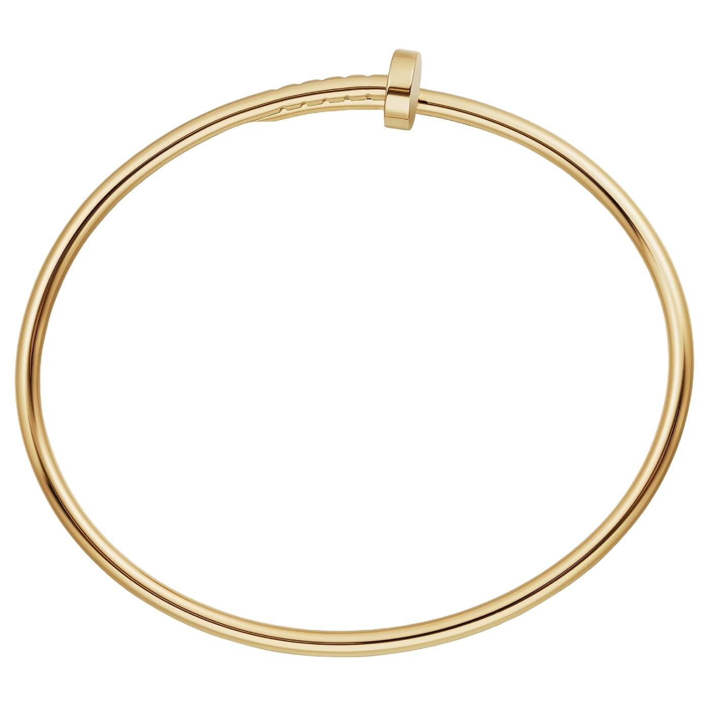 A nail becomes jewelry. Designed in 1970s New York, the first Juste un Clou bracelet reflected a wild, freewheeling era. Bold, modern, and innovative, Juste un Clou is a creative twist on a familiar object. This jewelry collection transcends the