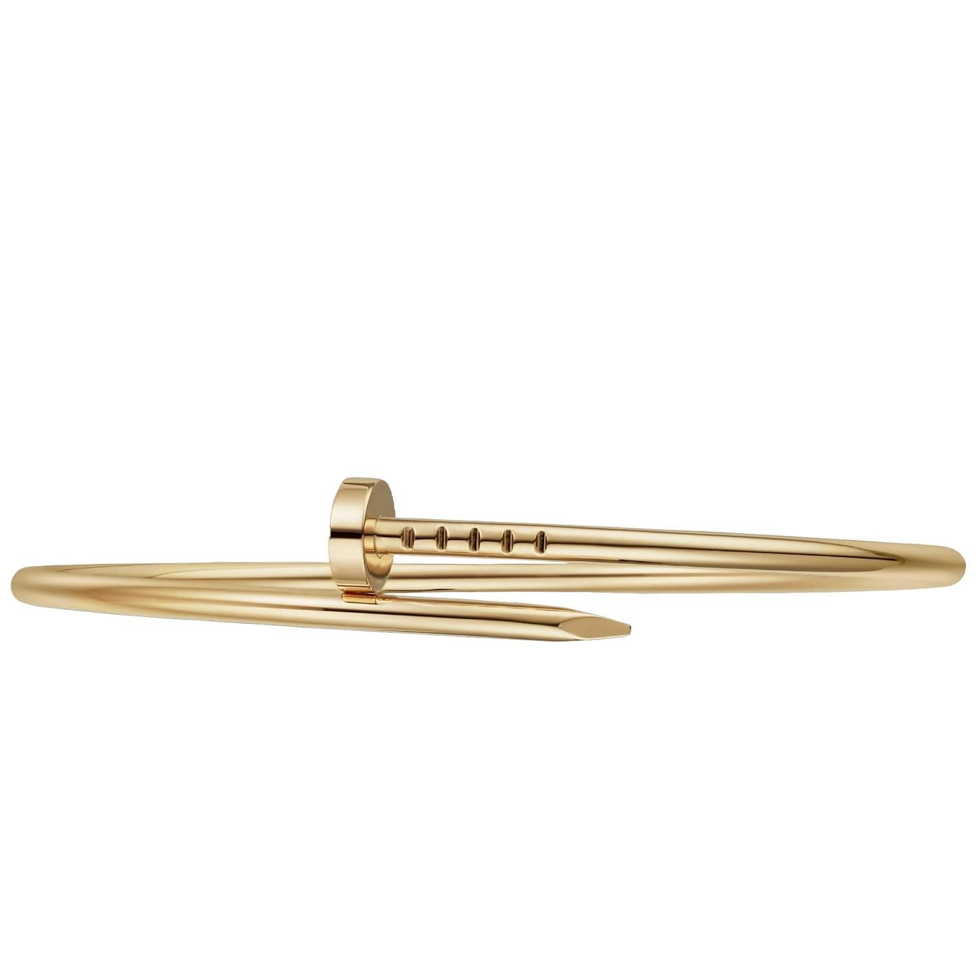Modernist Cartier Juste un Clou Nail Bracelet Bangle Small Model 18K Yellow Gold Size 19