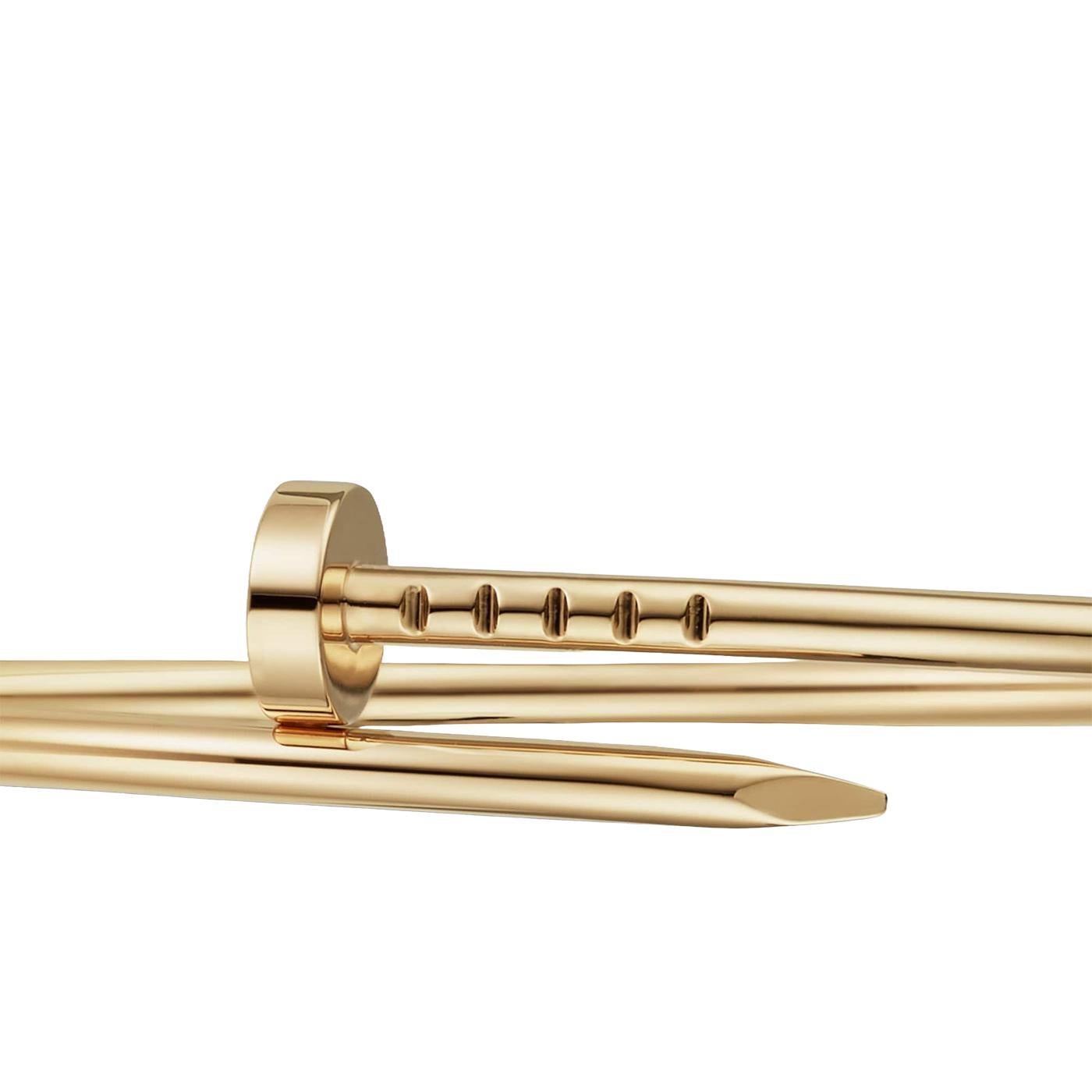 Cartier Juste un Clou Nail Bracelet Bangle Small Model 18K Yellow Gold Size 19 In Excellent Condition In Aventura, FL