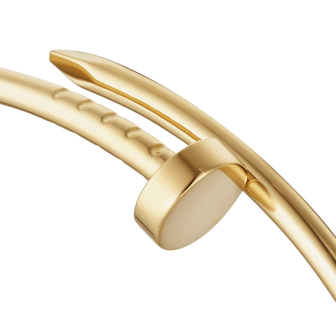 Women's Cartier Juste un Clou Nail Bracelet Bangle Small Model 18K Yellow Gold Size 19