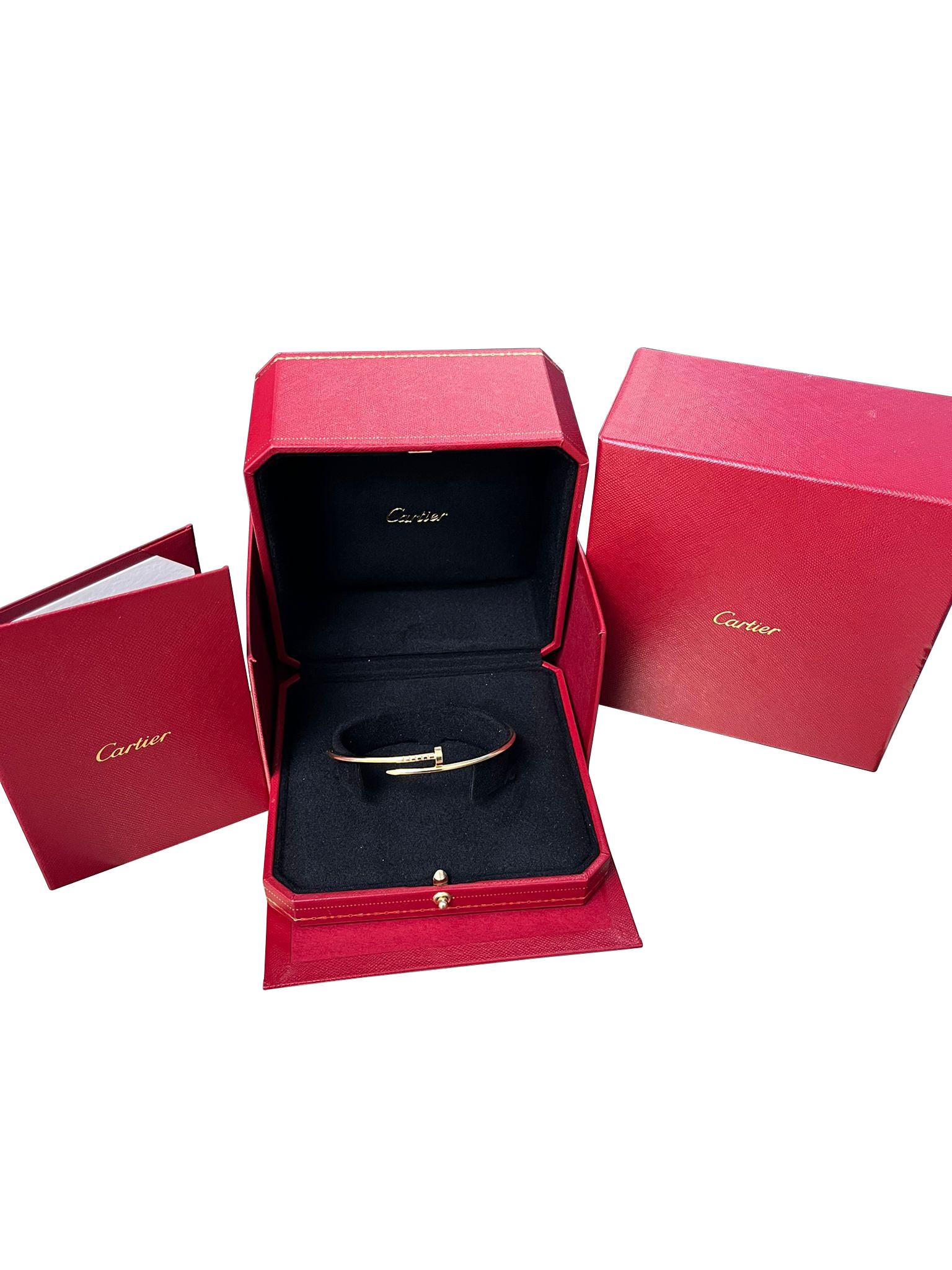 Cartier Juste un Clou Nail Bracelet Bangle Small Model 18K Yellow Gold Size 19 1