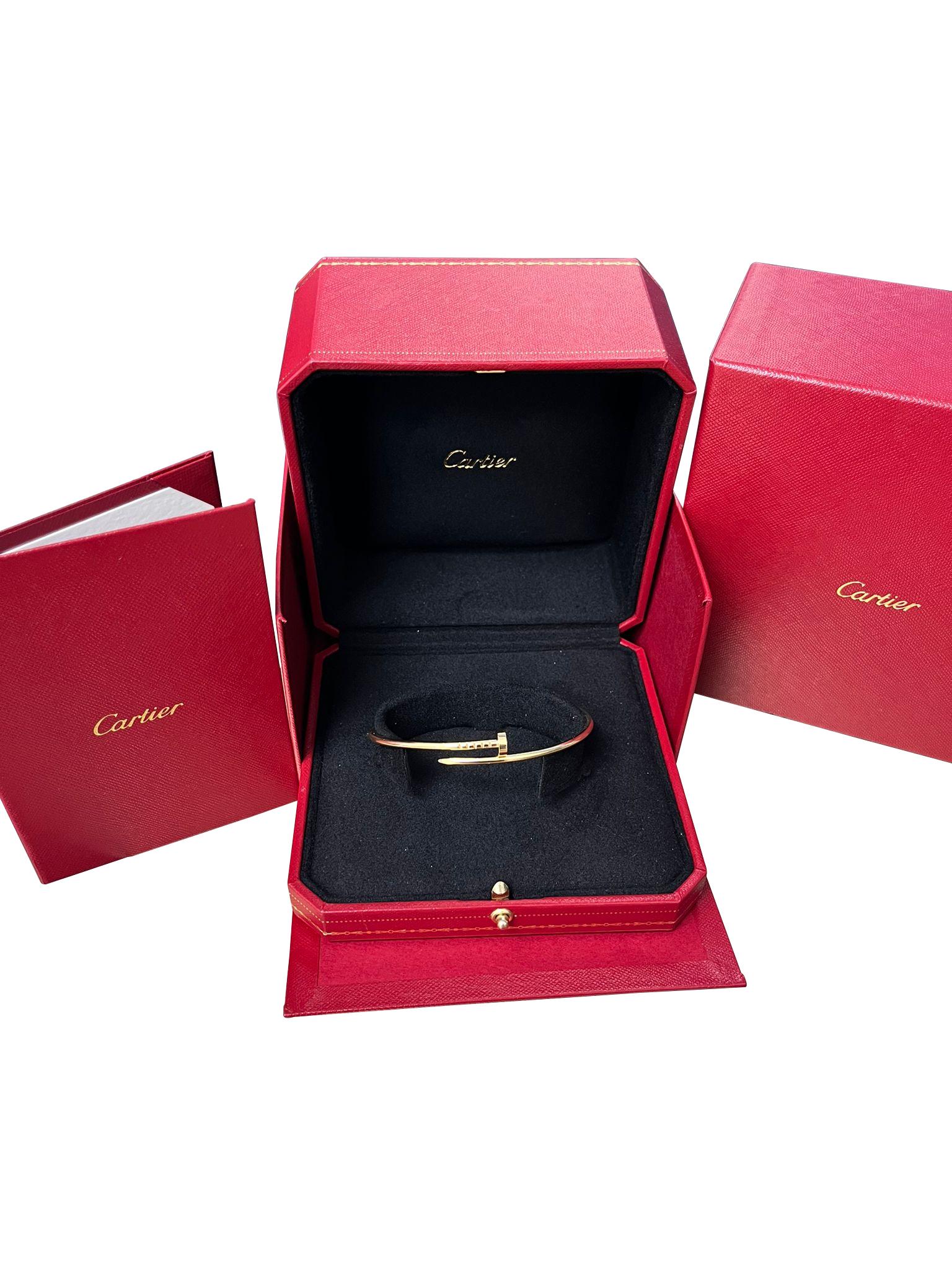 Cartier Juste un Clou Nail Bracelet Bangle Small Model 18K Yellow Gold Size 19 2