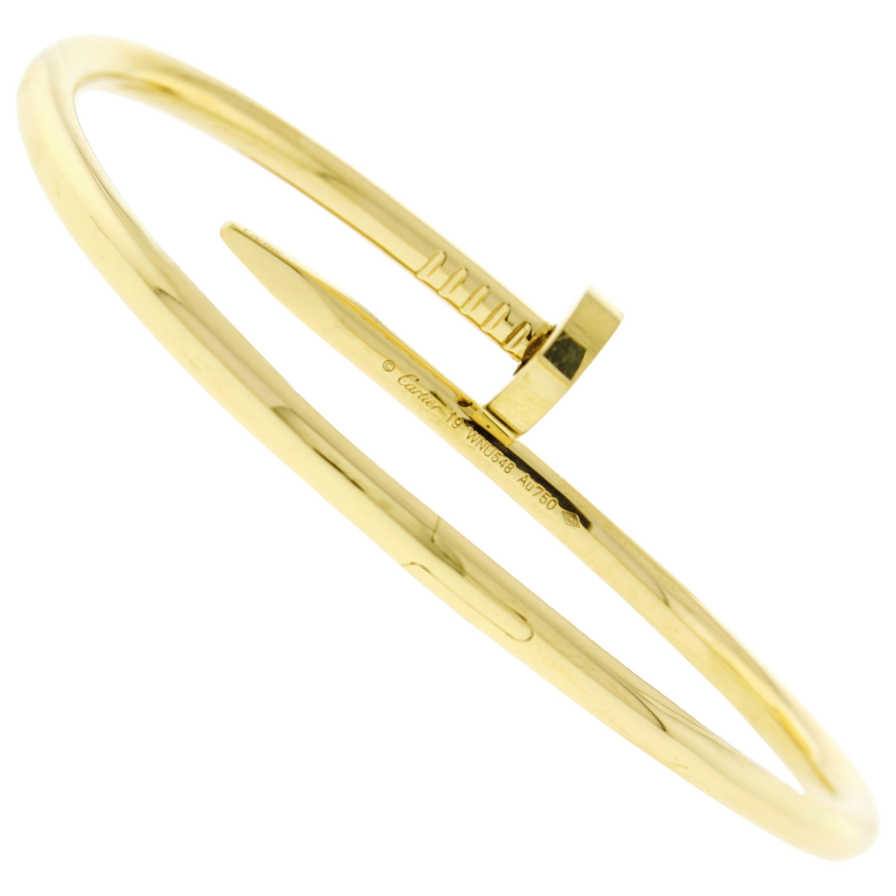 Cartier 18 Karat White Gold Juste Un Clou Twisted Nail Bangle Bracelet