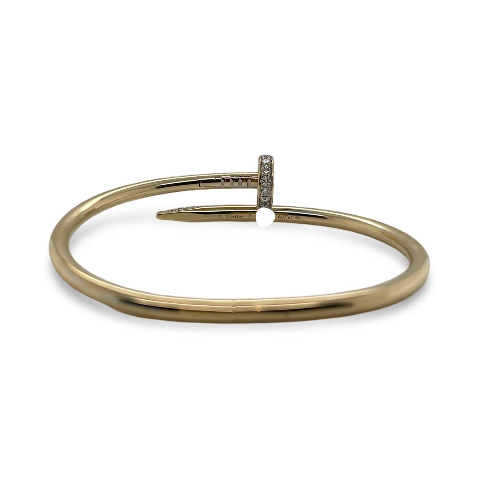 Cartier Juste Un Clou Nail Bracelet en or jaune taille 17 Unisexe en vente